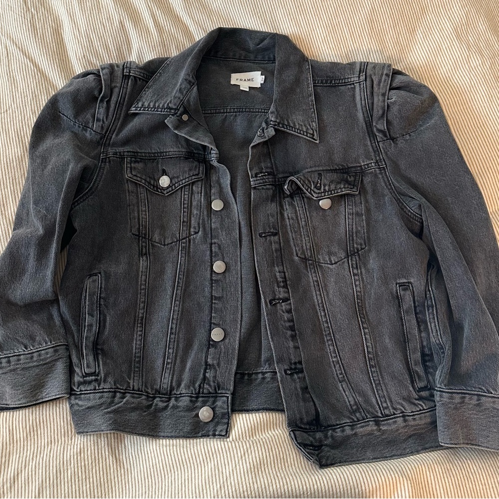 FRAME Black Denim Jacket